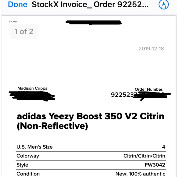 Yeezy Boost 350 V2 Citrin (Non-Reflective) NWT - Picture 7 of 12